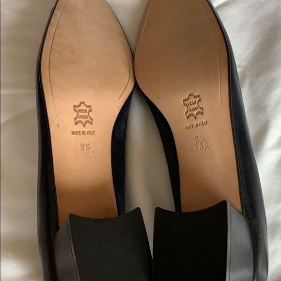 Navy & suede dress flats/loafers 1 1/2” heel - Picture 4 of 6